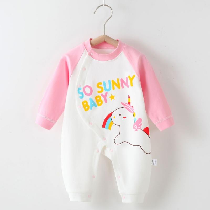 Kjemmet bomull babybody langermet spedbarns jumpsuit dyre-romper unisex termisk undertøy trykknapplukking myk nyfødt onesie vinter varmt antrekk