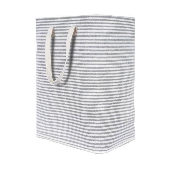 72L Wäschekorb, Streifendesign, verschleißfest, einfacher praktischer Faltkorb für Kleidung