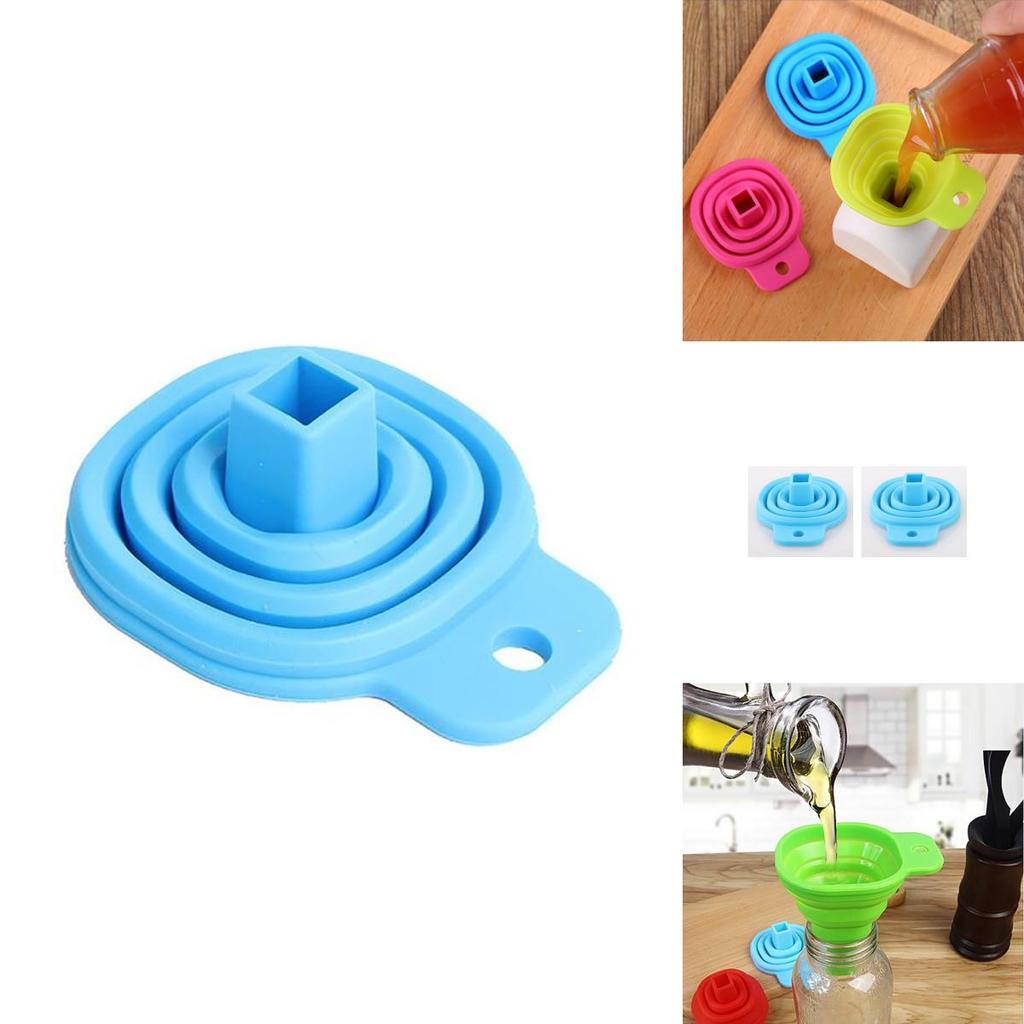 Durable Silicone Portable Retractable Funnels For Home Kitchen Convenient Storage