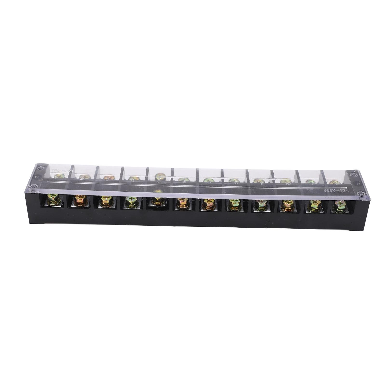 

100A Terminal Strip Dual Row Large Current Wire Barrier Block Terminal Strip with Transparent Cover
