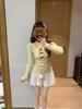 Korean Lace Patchwork Knitted Slim-fit Sweater for Women - 2025 Autumn/Winter Trendy Top