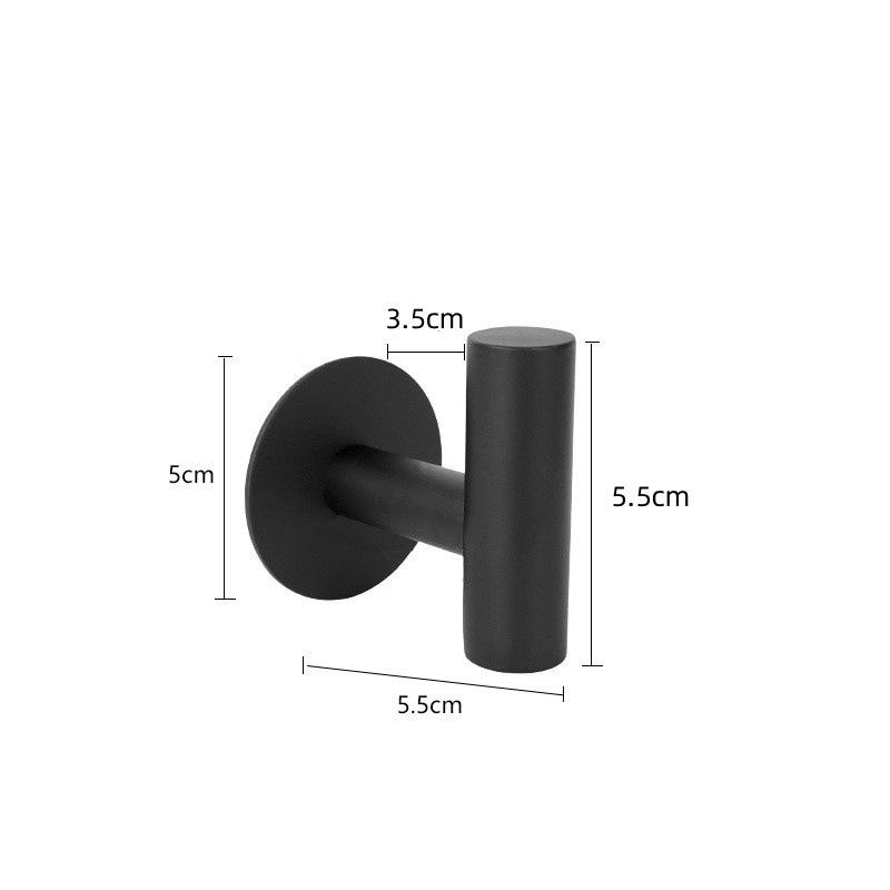 Stainless Steel No-Drill Suction Cup Wall Hook for Coats & Hats - Black