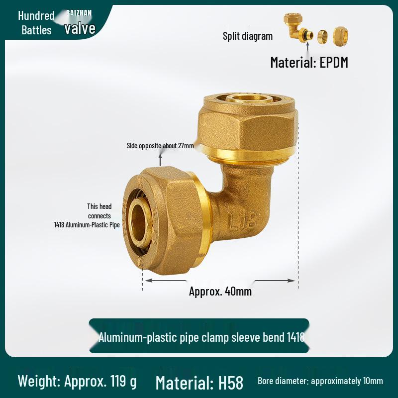 Copper-Aluminum Pipe Fittings for Heating Systems - Male & Female Thread Tee Elbow.