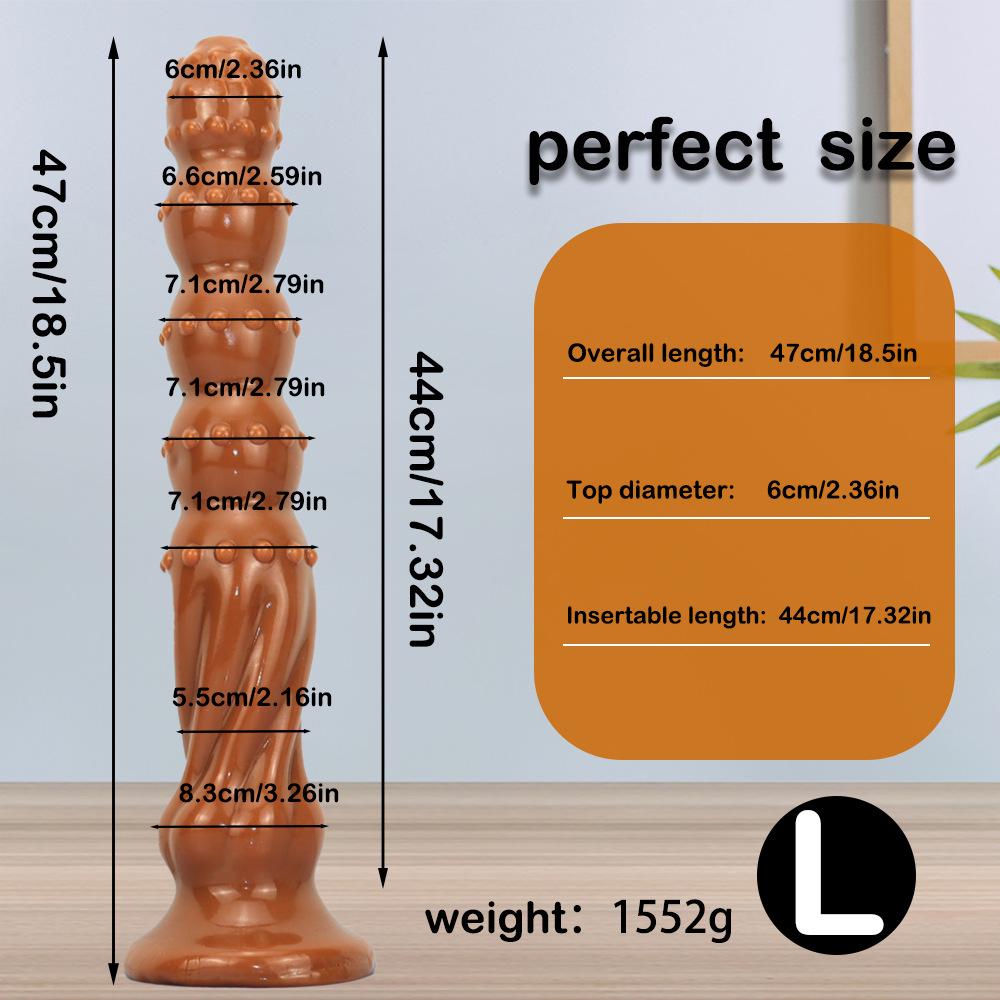 47*7cm Jumbo Pull Bead Anal Plug with Suction Cup - Long Bumps Threaded Octopus Expander