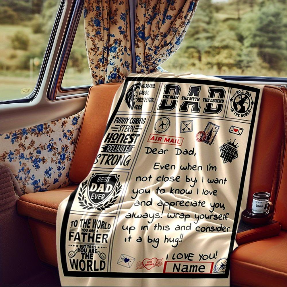Dad'S Love Blanket Personalized Name Soft Comfortable Stylish Blanket Car Blanket Perfect For Travel Camping Outdoor Home Suitable For All Seasons