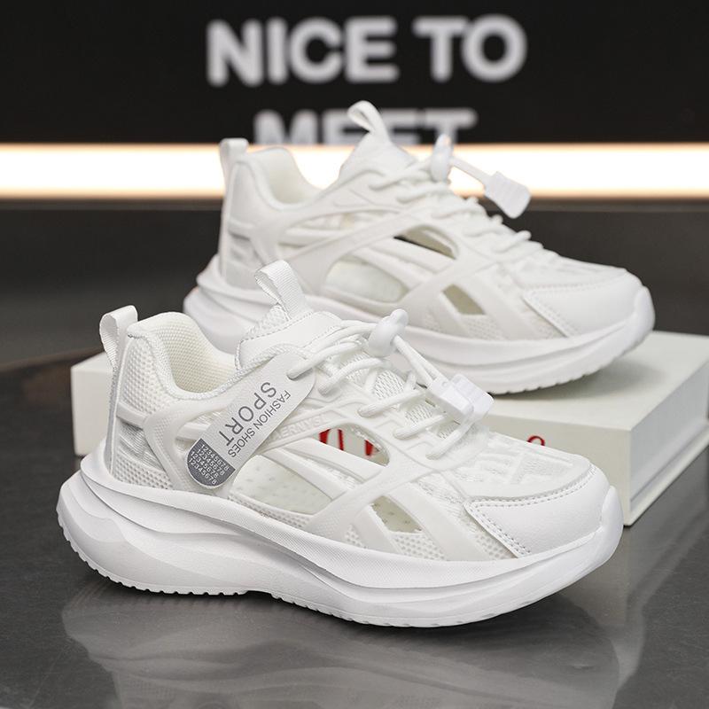 Children s shoes 22 summer new children s comfortable dad shoes medium and large children s rotating buckle sneakers 30 белый