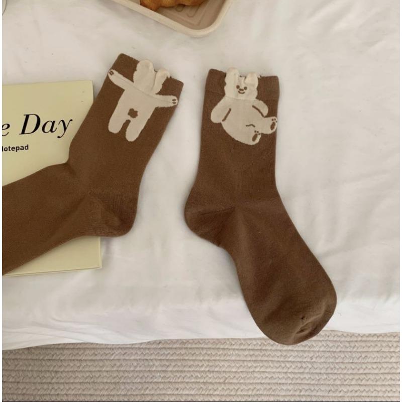 

Женские носки с животными, весна, осень и лето, милые трехмерные носки до середины икры, длинные хлопковые носки в сладком и художественном стиле 1 pair