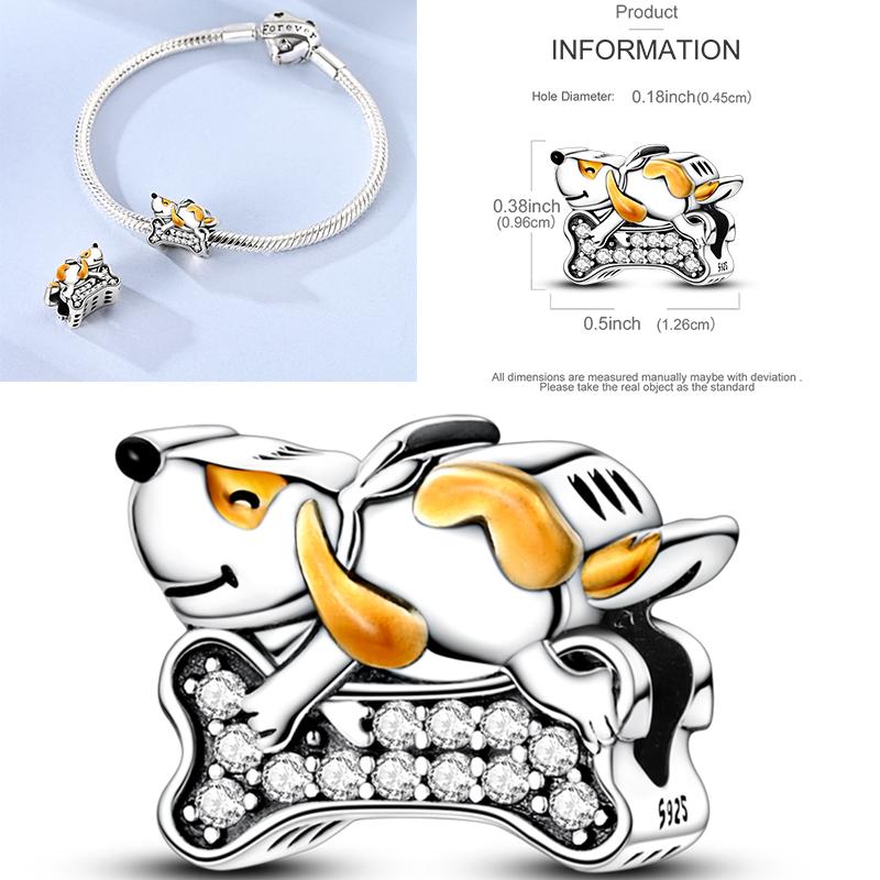 Elk Dinosaur Luminous Firefly Dangle Charm Flower Beads Sale Copper Fit Bangle Bracelet Diy Jewelry Charms