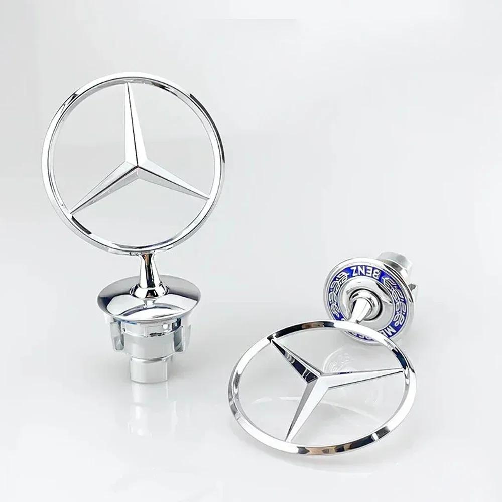 Hots Emblema-Estrela Capô-Emblema Carro Capô Dianteiro Logo Cromado Marcação Capô para Mercedes Benz Classe C E S W204 W205 W212 W213 W211 W220 W222