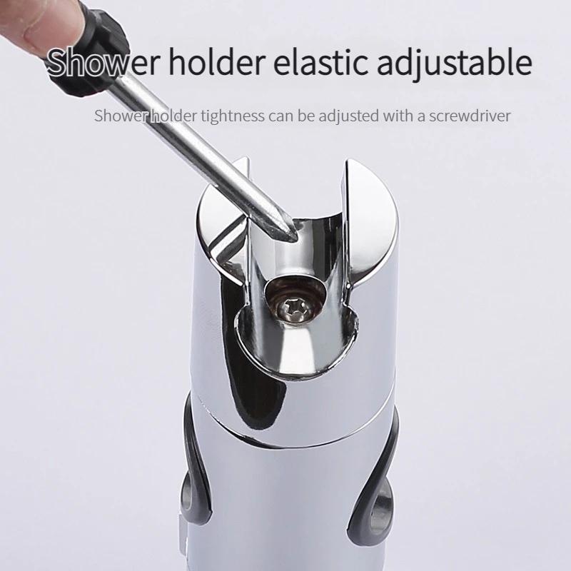 1pcs Universal Shower Head Holder Adjustable 18~25mm ABS Chrome Shower Rail Holder Bathroom Accessories Shower Mounting Brackets