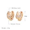 Luxury Natural Zircon Stud Earrings Beautiful Hollow Flowers Wedding Earrings For Women  Rose Gold Ethnic Bride Jewelry