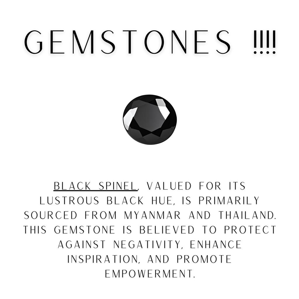 Black Spinel 925 Sterling Silver Pendant - Gemstone Jewelry