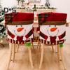 Christmas Chair Cover Cartoon Santa Claus/Snowman/Reindeer Chair Slipcover Holiday Stool Seat Cover for Dining Room Decoration