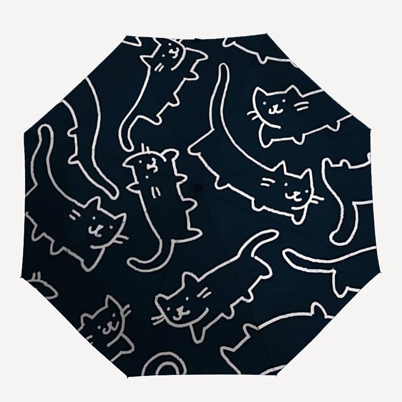 

1pc cat, pattern Automatic Umbrella - 8-Rib Foldable Design, Outdoor Adventures, and Family Celebrations yy250829072