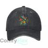 Rainbow Floral Hummingbird Whimsy Em Washed Baseball Cap Outdoor For Womens Unisex FeUnisex Dad Hat