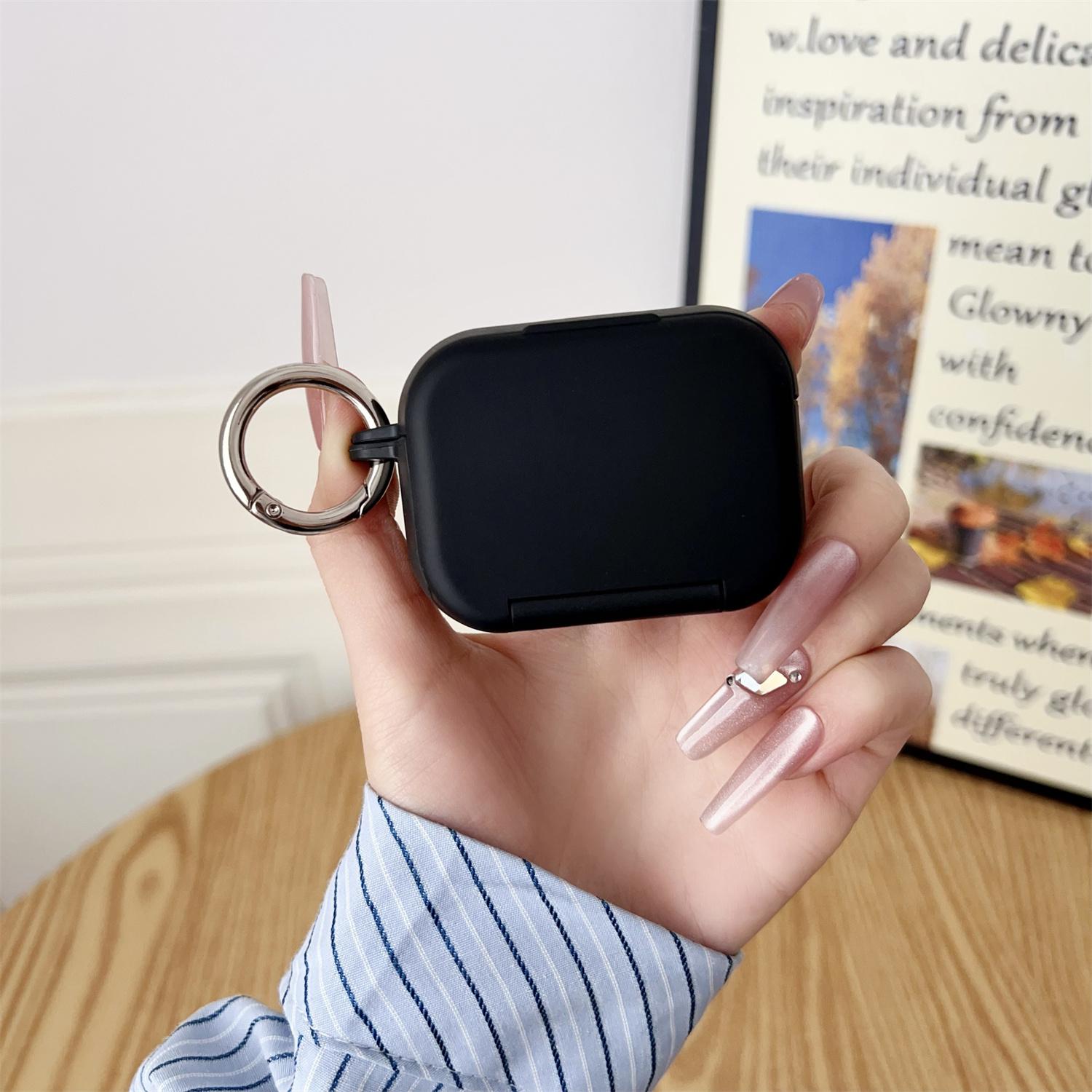

Для Apple AirPods Pro 2/Pro Захисний чохол PC + TPU TWS Чохол для зарядки навушників з гачком Black