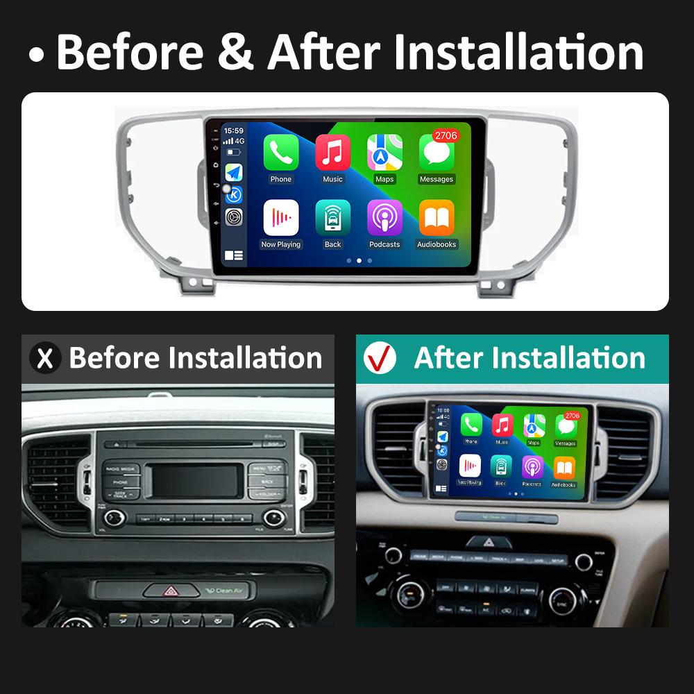 Bluetooth Android 14For KIA Sportage 4 QL 2016 2017 2018 Navigation GPS Car Radio Video Player Wireless Carplay WIFI Accessories