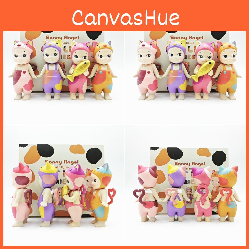 Angel Cat Playful Figurine Set With Goldfish Pvc Blind Box Toys For Creative Ideas Decoration