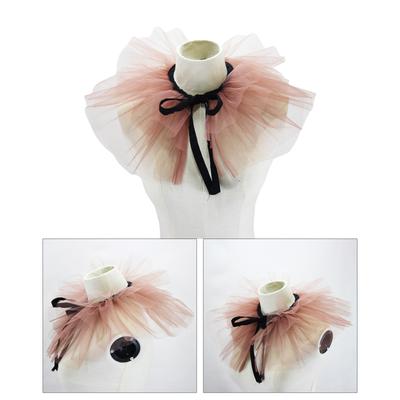 Renaissance Tulle Ruffled Neck Collar Clown Mesh Choker Ruffle Collar Medieval Victorian Style Costume Collar