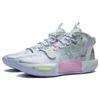 Li Ning Phantom 4 V2 Cushioning Anti-Slip Durable Mid-Top Basketball Shoes Men Basketball Shoes Gray Pink ABPT015-7