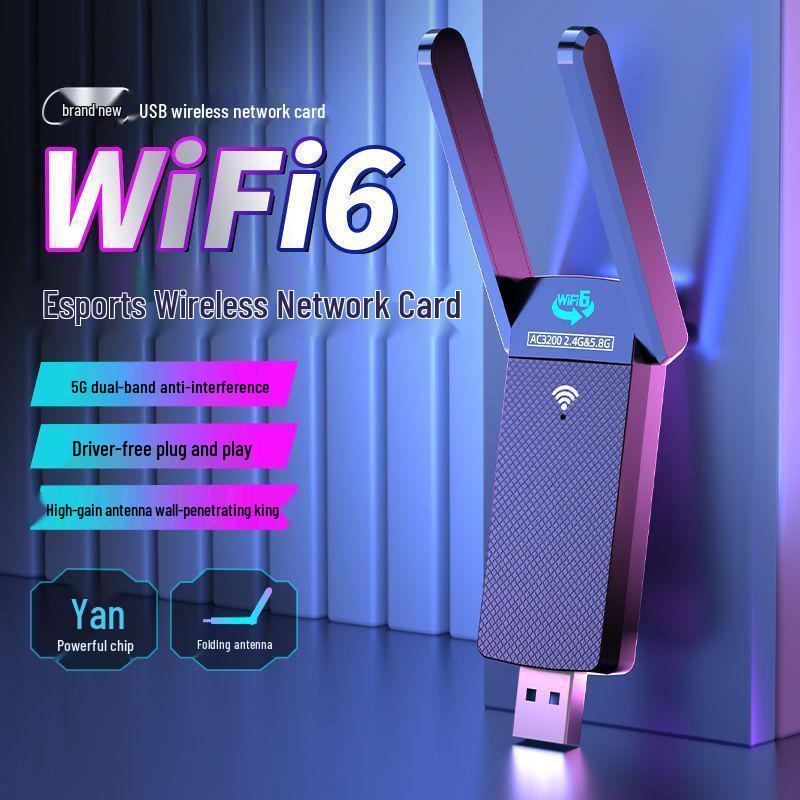 Wireless Gigabit Dual-Band 5G WiFi 6 Network Card for Desktop