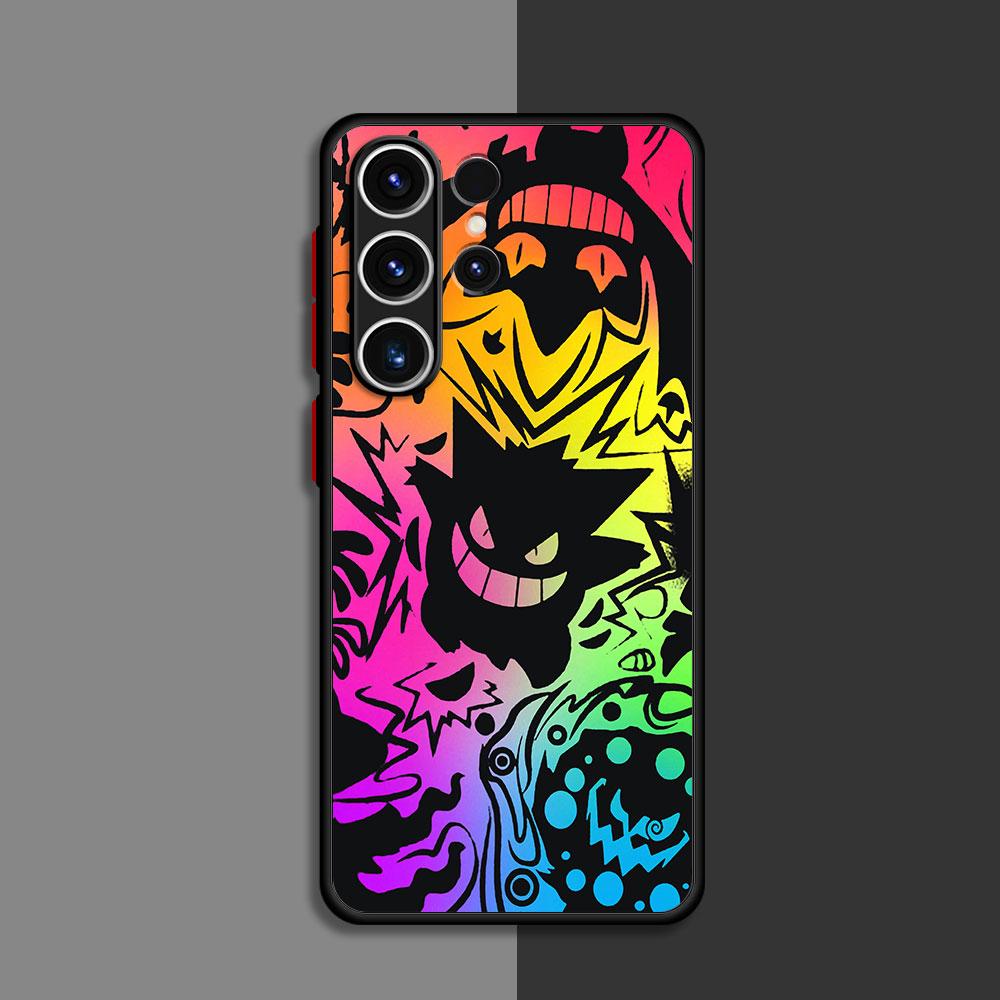 Pokemon Gengar Matte Case For Samsung Galaxy S22 S23 S20 S21 FE S10 S9 Plus S24 S24Ultra Capa Note 20 Ultra 10 Lite Phone Fundas