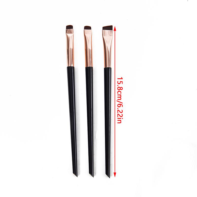 3 Pcs Blade Eyeliner Eyebrow Brushes Ultra Thin Fine Small Angle Flat Makeup Brushes High Quality Brow Contour Makeup Tools