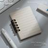 A7 Transparent Minimalist Loose-Leaf Spiral Pocket Notebook, Lined for Single Words