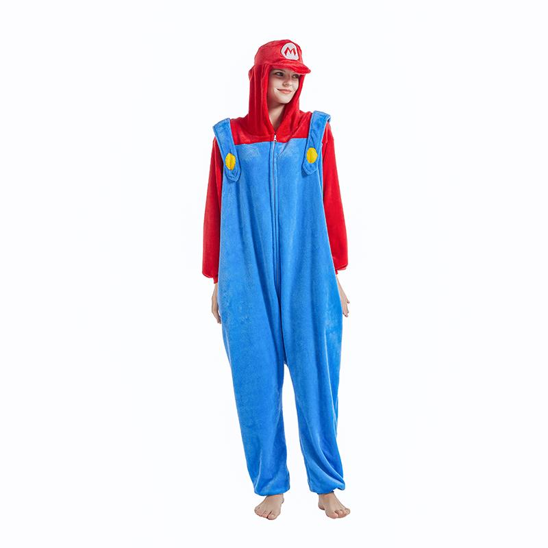 Erwachsene Onesies Cartoon Super Mario Kigurumi Anime Pyjamas Halloween Cosplay Kostüm