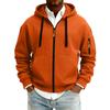 Men's Solid Color Zipper Hooded Cardigan Jacket Men's Sports Large Size Casual Sweatshirt Jacket