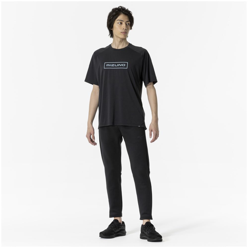 Mizuno Dry Short Sleeve Training Black Size 32MAA510 Men's T-Shirt, Moisture-Wicking, Quick-Drying, Moxa,