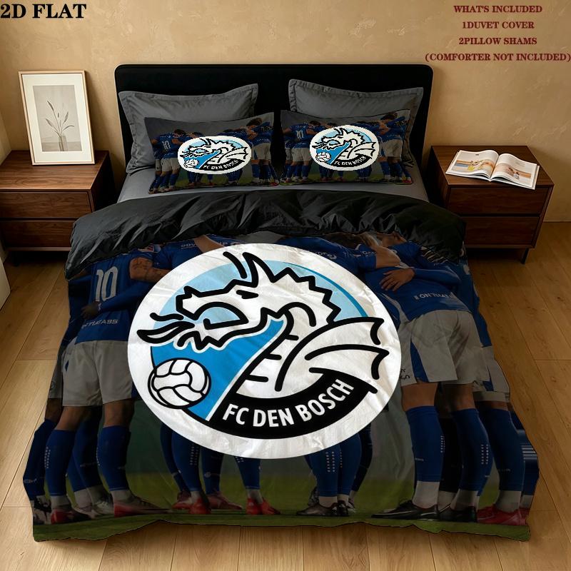 Fc Den Bosch Bedding Quilt Set Quilt Cover Pillowcase Home Decoration Birthday Gift (1 * duvet cover + 2 * pillowcase, without core)