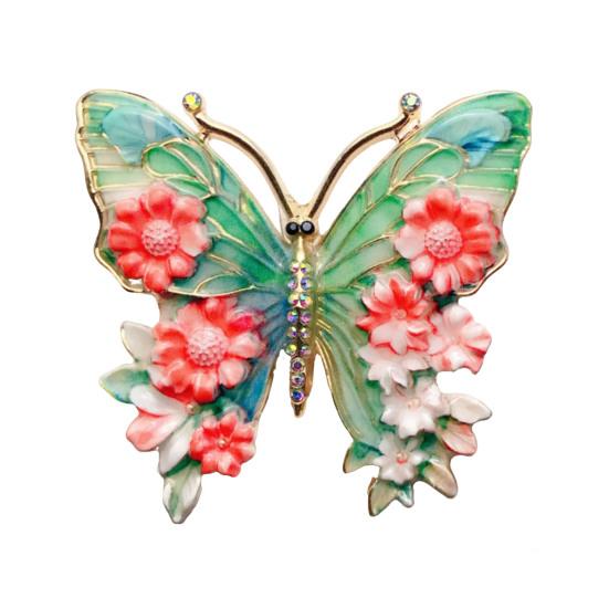 Women Brooch Flower Decor Butterflies Pin Sweaters Collars Shape Brooch Hats Bags Coats Scarves Versatile Accessory