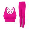 Women's Nude Yoga Suit: Cross-Back Sports Bra & High-Waist Hip-Lift Yoga Pants
