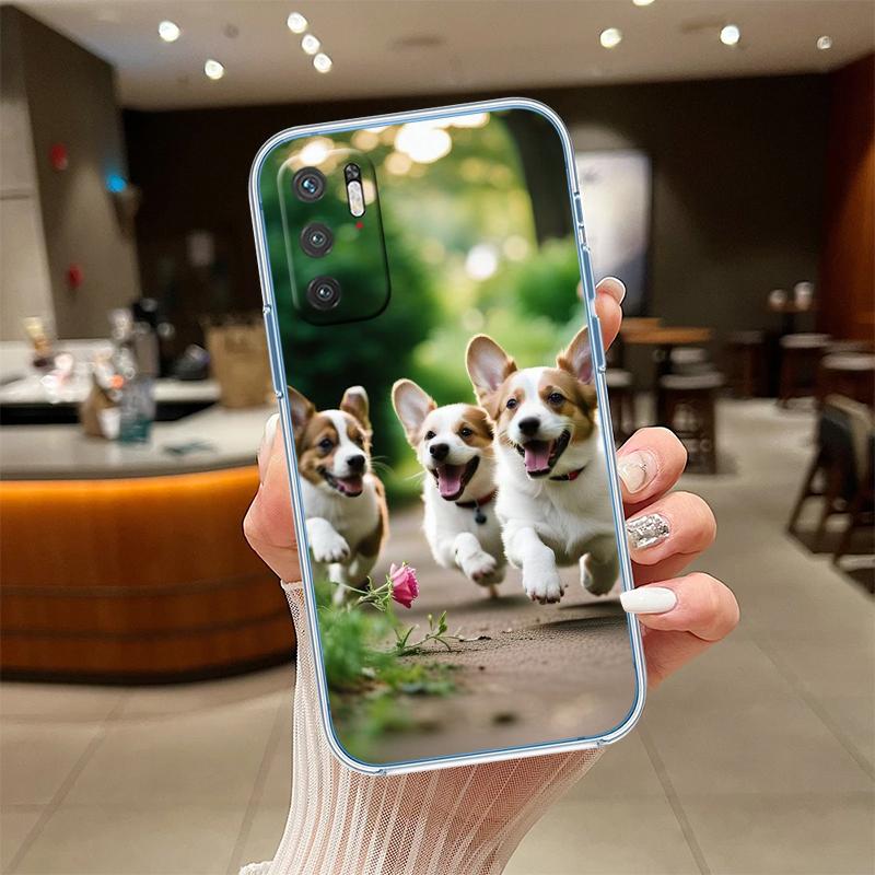 RE20 Niedlicher Corgi Hund Transparente Handyhülle für Motorola Moto G7 G8 G9 G84 G85 G73 G24 G15 Z2 Play Power Plus