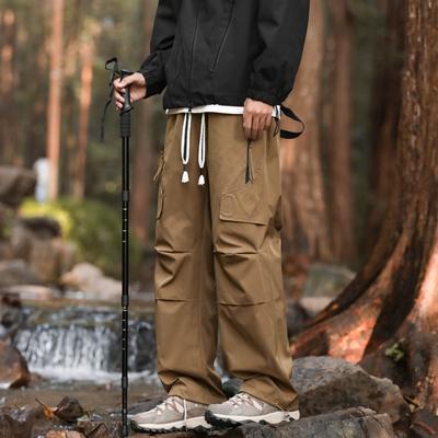 Multi-pocket Work Pants for Men's Summer New Loose American High Street Spring and Autumn Ties and Charge Pants