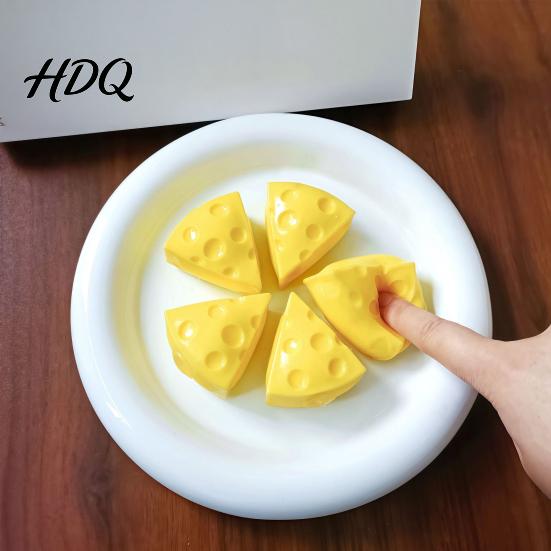 Cheese Stress Toys Simulated Triangle Squeeze Toy Cube Sensory Toy for Relief Ball Pinch Home Office Classroom Fidget Gadgets