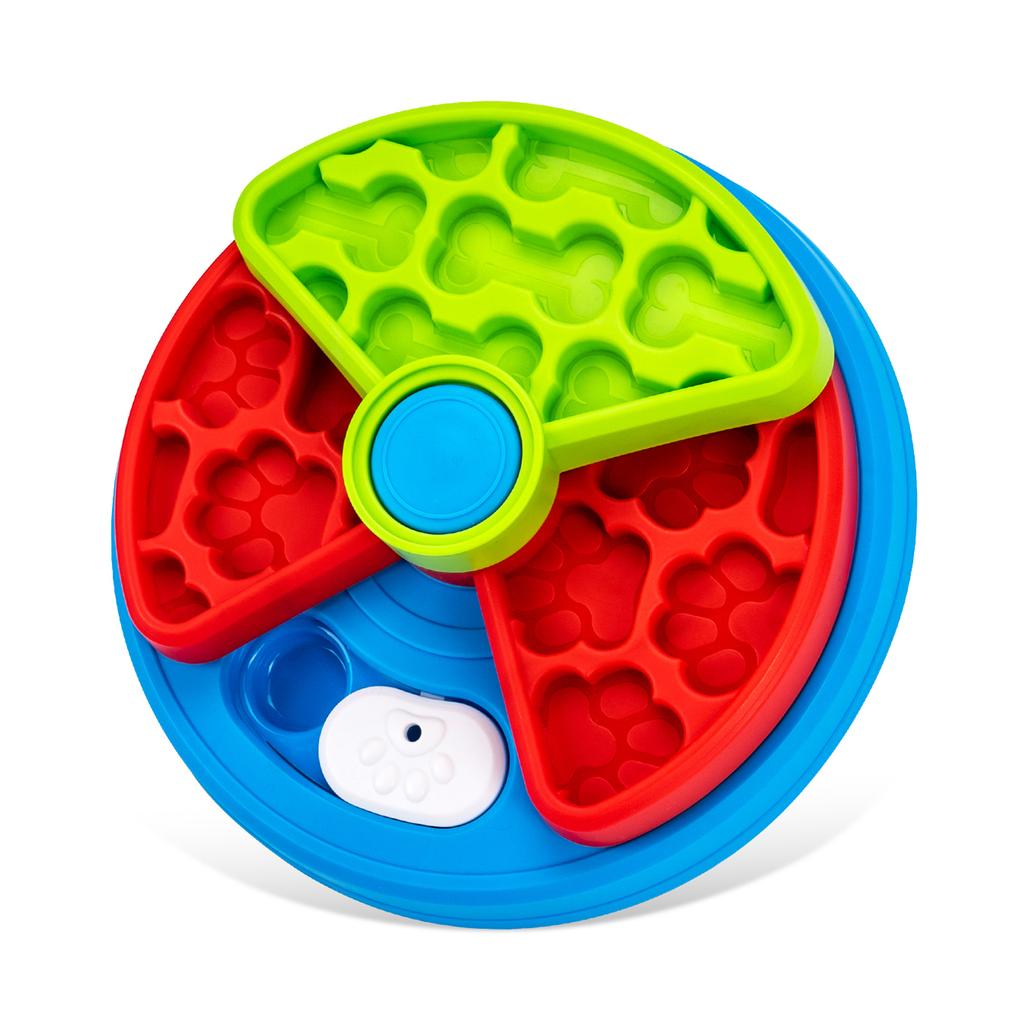 2-Schicht-Hunde-Puzzle-Spielzeug, langsamer Futterspender, interaktiv, steigert Welpen-IQ, Anti-Erstickungs-Geschirr, Hunde-Leckplatten