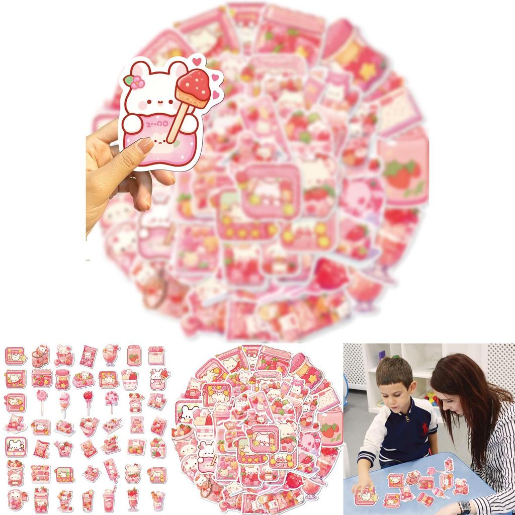 50 Cartoon Pink Snack Doodle Stickers Personalize Your Guitar Notebook And Suitcase With Waterproof Diy Decor