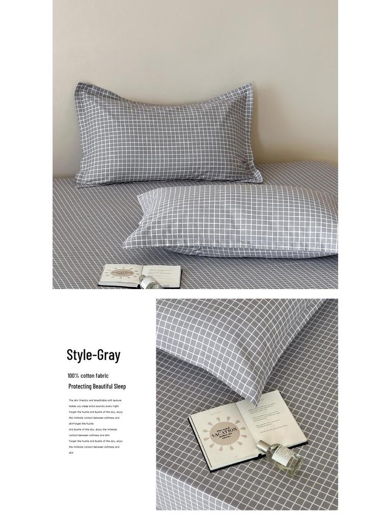 2025 New Style Pure Cotton Pillowcase Set: Simple Twill 48x74 Household Cover (Set of 2)