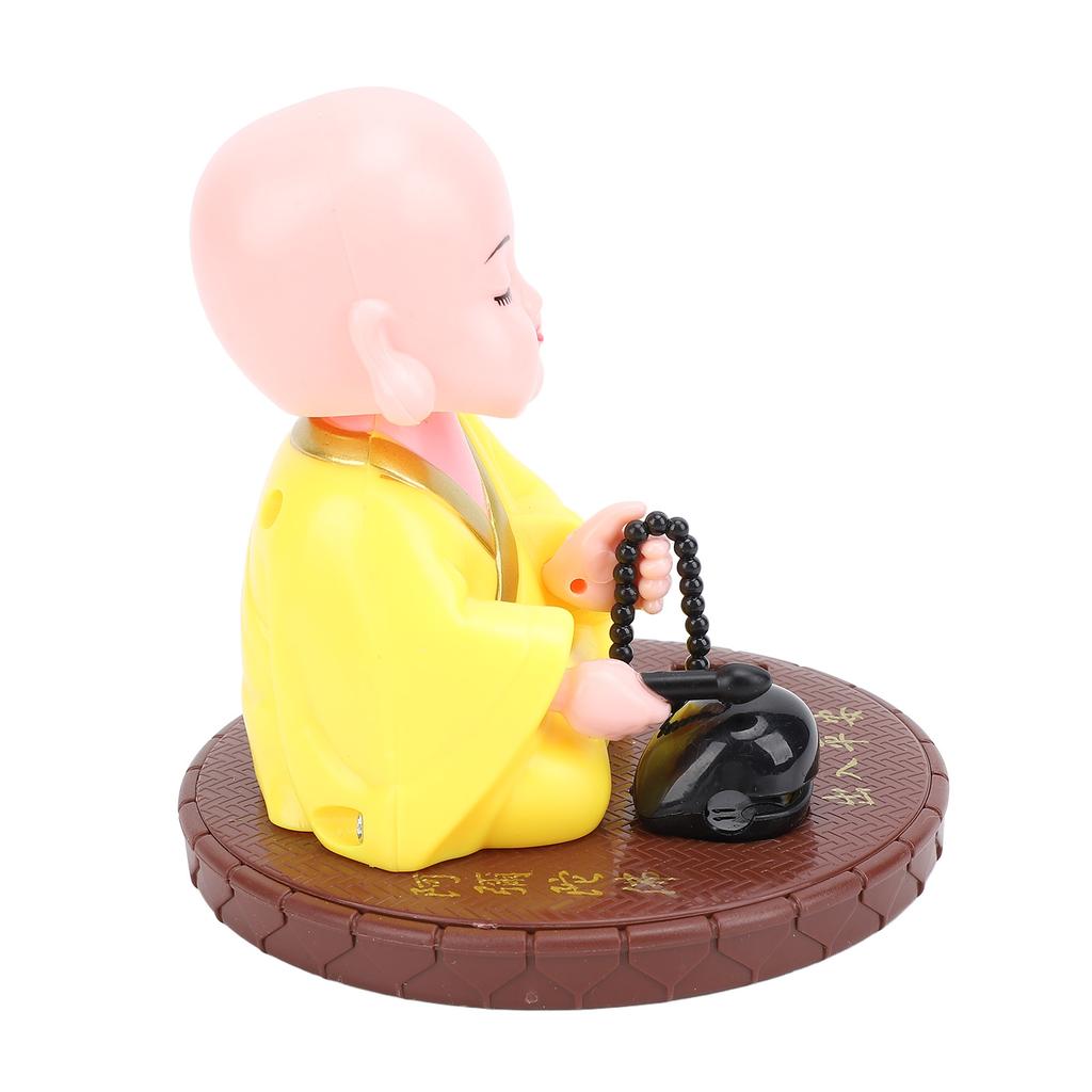 Little Monk Figurine Solar Funny Car Shaking Head Toy Chinese Little Monk Statue Car Dashboard