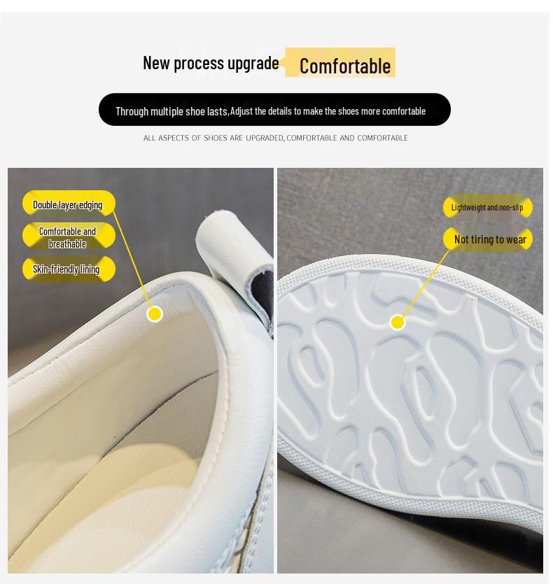 Women's 2025 Autumn White Rhinestone Casual Sneakers with Magic Tape and Petite Height-Boosting Thick Sole