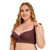 Plus Size Thin Seamless Wire-Free T-Shirt Bra Front Adjustable Strapless Backless Deep V Push Up Bra for Women Comfortable Breathable Smoothing