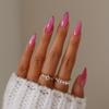 24 Pezzi Unghie Finte a Mandorla Lunga Bordo Bianco French Manicure Completa Semplice Indossabile