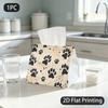 1pc Tissue Box, Grunge Ink Animal Paws Playful Warm Pattern, 2D Flat Printing, Crafted with Strong Polyester, Machine Washable, Tissue Dispenser, for 