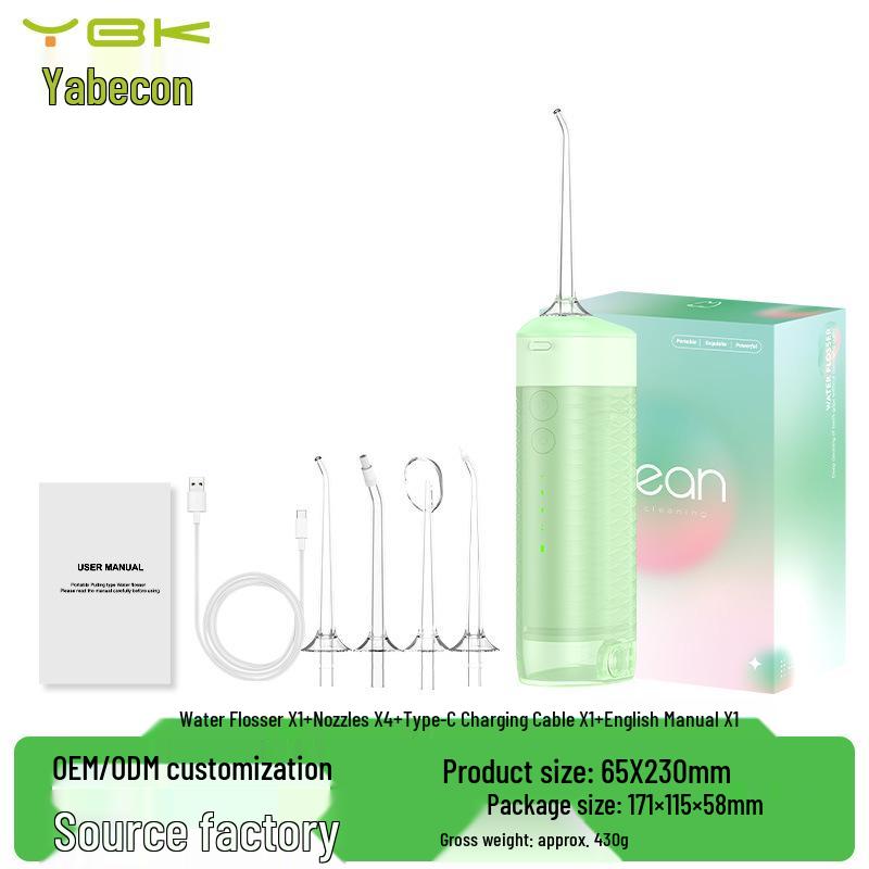 Compact Ultrasonic Pulse Portable Electric Water Flosser светло-зеленый