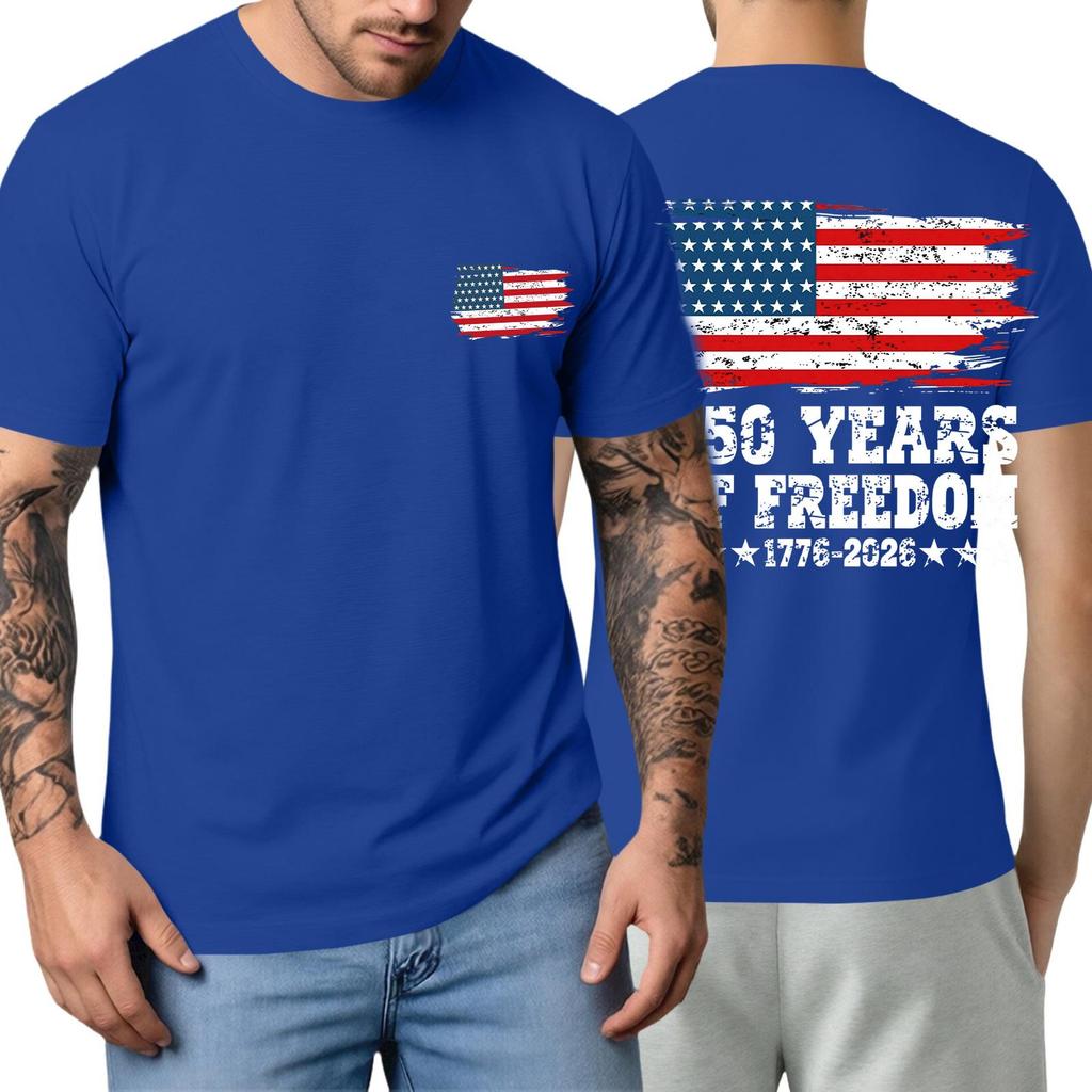 Men's Short-sleeved Fashionable Casual Everyday Trendy Letter Print Short-sleeved Shirt