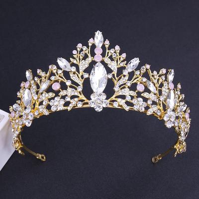 Baroka kristāla kāzu kroņa galvassegas princesei Tiaras galvassega Rhinestone Diadem ballīte, līgavas matu rotaslietas
