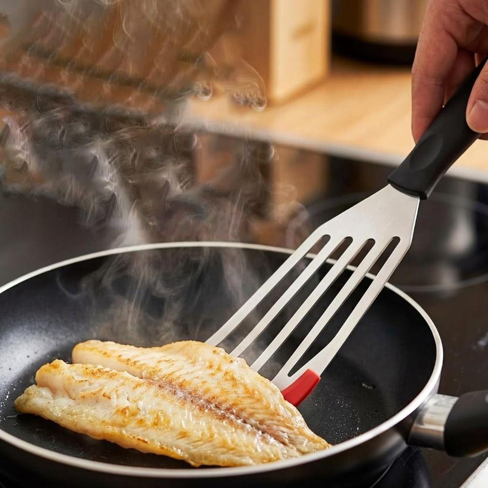 2Pcs/Set Anti-scalding Steak Spatula Heat-resistant Slotted Turner Frying Fish Spatula Outdoor