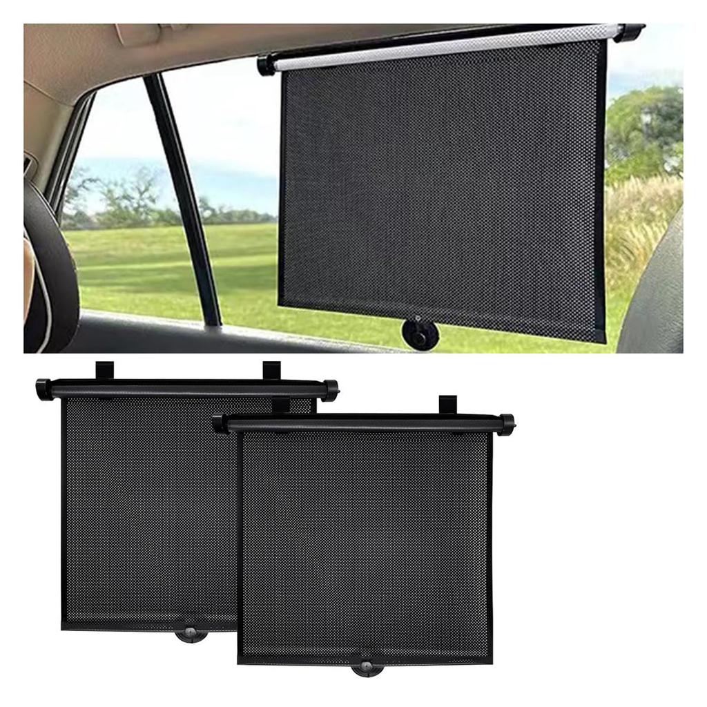 2PCS Car Window Shades for Baby, 18"×15" Retractable Car Shades for Side Window with Suction Cups,  Heat and UV Rays  , Baby Auto Accessor
